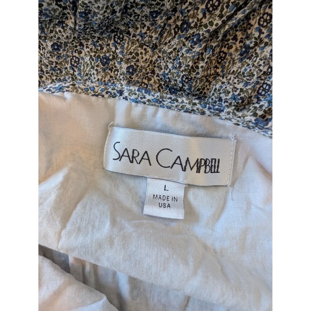 Sara Campbell Womens Blue Floral Organic Cotton Maxi Dress Sleeveless Halter Nec - Picture 3 of 4